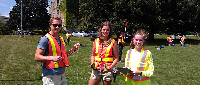 students surveying